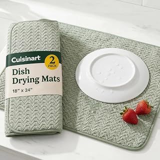 Cuisinart Dish Drying Mat 2-Pack XL – Premium Microfiber Pads Safe for Granite and Quartz